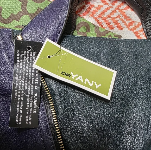 orYANY Green and Purple Leather Bag - Picture 2 of 9